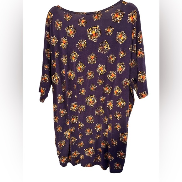 Lularoe Irma Top Purple and Gold Tiger Print - Picture 2 of 4